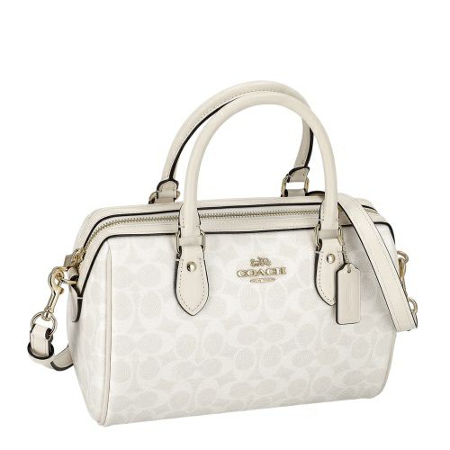 コーチ アウトレット ハンドバッグ レディース ローアン サッチェル バッグ・シグネチャー キャンバス ホワイト COACH OUTLET CV961 IMXU5 ホワイト/チョーク