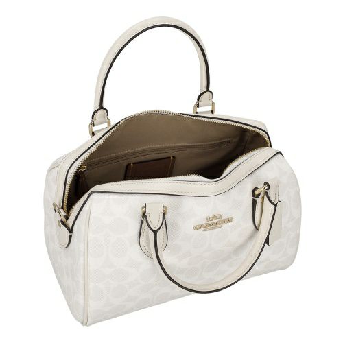 コーチ アウトレット ハンドバッグ レディース ローアン サッチェル バッグ・シグネチャー キャンバス ホワイト COACH OUTLET CV961 IMXU5 ホワイト/チョーク
