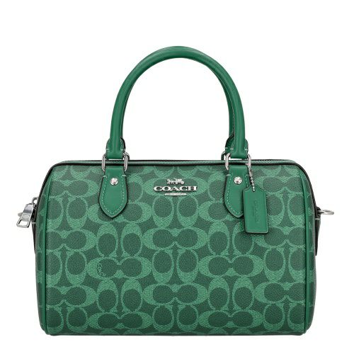 コーチ アウトレット ハンドバッグ レディース ローアン サッチェル バッグ・シグネチャー キャンバス グリーン COACH OUTLET CV961 SVBH8