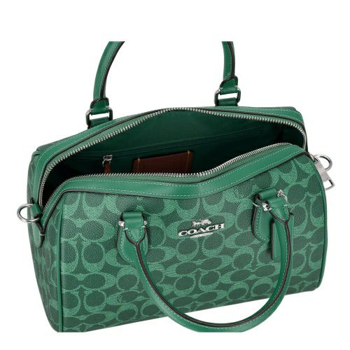 コーチ アウトレット ハンドバッグ レディース ローアン サッチェル バッグ・シグネチャー キャンバス グリーン COACH OUTLET CV961 SVBH8