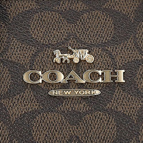 コーチ アウトレット ハンドバッグ レディース アンドレア キャリーオール バッグ・シグネチャー キャンバス ブラウン COACH OUTLET CV974 IMXAQ ウォルナット/ブラック