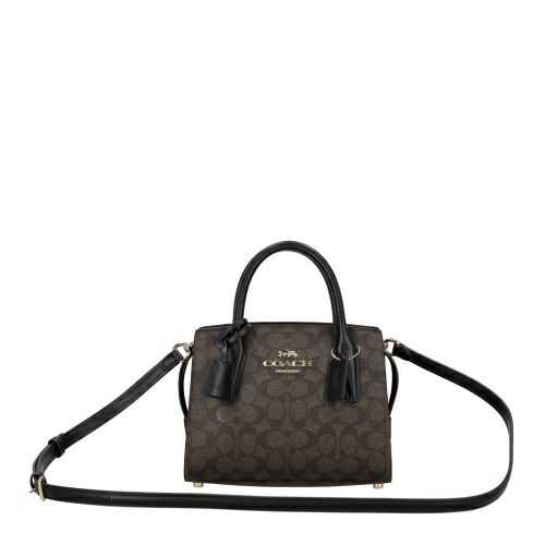 コーチ アウトレット ハンドバッグ レディース アンドレア キャリーオール バッグ・シグネチャー キャンバス ブラウン COACH OUTLET CV974 IMXAQ ウォルナット/ブラック