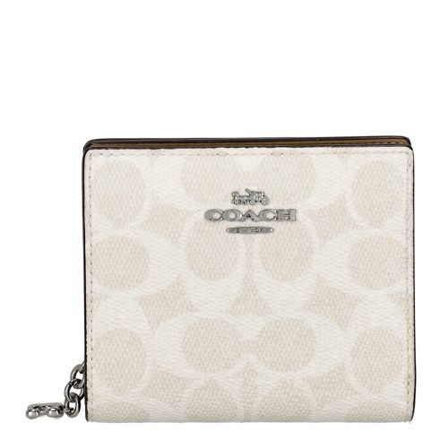 コーチ アウトレット 二つ折り財布 レディース スナップ ウォレット・シグネチャー キャンバス ホワイト COACH OUTLET CW789 SVXU5