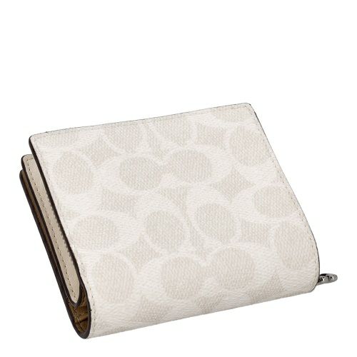 コーチ アウトレット 二つ折り財布 レディース スナップ ウォレット・シグネチャー キャンバス ホワイト COACH OUTLET CW789 SVXU5
