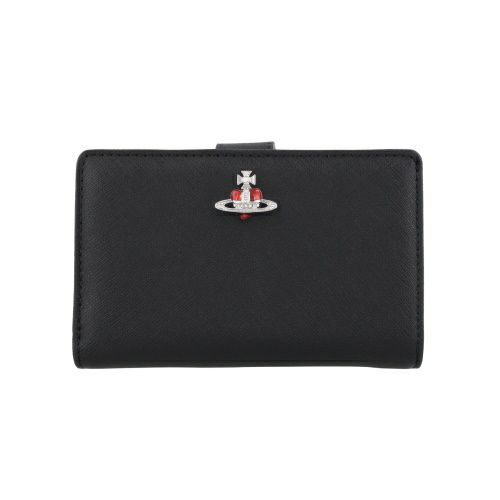 ヴィヴィアンウエストウッド 二つ折り財布 レディース DIAMANTE SERIES ブラック Vivienne Westwood 51080028 L0040 N402 BLACK/RED DIAM ORB