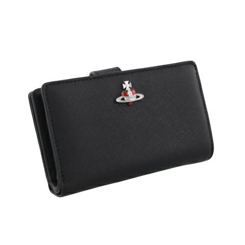 ヴィヴィアンウエストウッド 二つ折り財布 レディース DIAMANTE SERIES ブラック Vivienne Westwood 51080028 L0040 N402 BLACK/RED DIAM ORB
