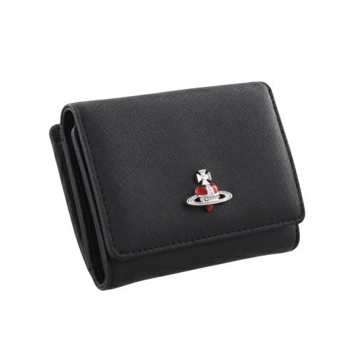 ヴィヴィアンウエストウッド 三つ折り財布 レディース DIAMANTE SERIES ブラック Vivienne Westwood 51010018 L0040 N402 BLACK/RED DIAM ORB