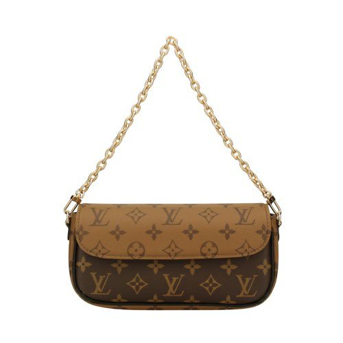 ルイヴィトン ハンドバッグ モノグラム リバース ウォレット オン チェーン・アイビー ブラウン LOUIS VUITTON M26587