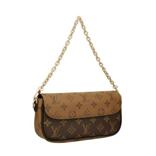 ルイヴィトン ハンドバッグ モノグラム リバース ウォレット オン チェーン・アイビー ブラウン LOUIS VUITTON M26587