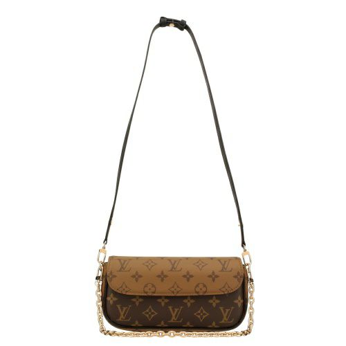 ルイヴィトン ハンドバッグ モノグラム リバース ウォレット オン チェーン・アイビー ブラウン LOUIS VUITTON M26587