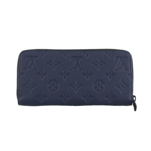 ルイヴィトン 長財布 モノグラム シャドウ ジッピーウォレット・ホリゾンタル ネイビー LOUIS VUITTON M14847 ネイビーブルー