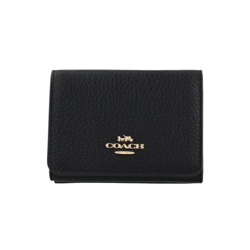 コーチ アウトレット 三つ折り財布 レディース カード ホルダー ウォレット・シグネチャー キャンバス ブラック COACH OUTLET CZ034 IMXAQ
