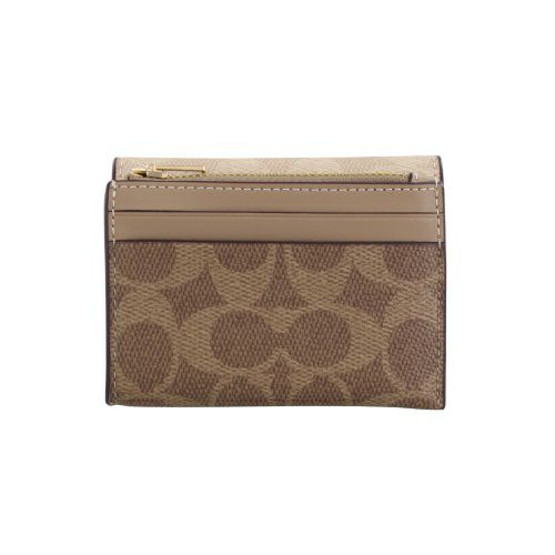 COACH ベージュ 三つ折り財布 ま未使用品 COACH コーチ レディース 三つ折り財布 シグネチャー ミニ