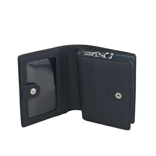 コーチ アウトレット 二つ折り財布 レディース スナップ ウォレット・シグネチャー キャンバス ネイビー COACH OUTLET CAP13 SV/D9 ダークデニム