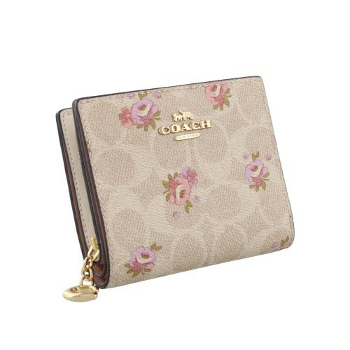 コーチ アウトレット 二つ折り財布 レディース ベージュ COACH OUTLET CAR14 IMSAS サンドマルチ