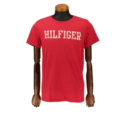 トミーヒルフィガー Tシャツ メンズ 2S87902937 レッド TOMMY HILFIGER Mサイズ