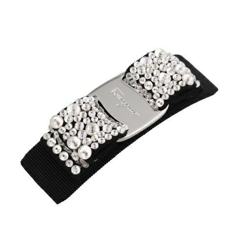 フェラガモ ヘアアクセサリー ヘアバレッタ レディース ブラック Salvatore Ferragamo 342759 524894 NERO CRYSTAL PLD