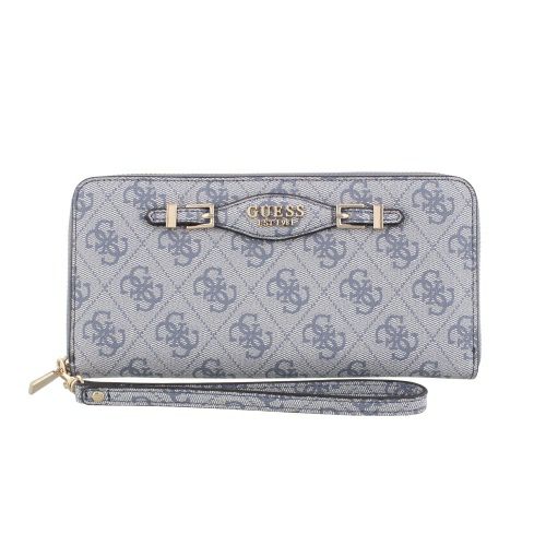 ゲス 長財布 レディース KATYA / SLG LARGE ZIP AROUND ブルー GUESS SG9652146 SLATE LOGO