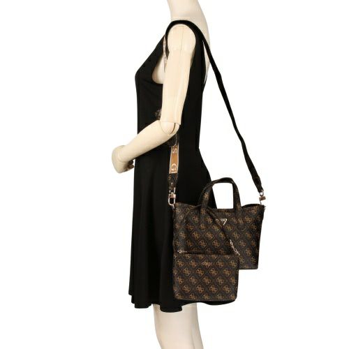 ゲス トートバッグ レディース LATONA II / MINI TOTE ブラウン GUESS SQ869175 BROWN LOGO
