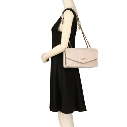 ゲス ショルダーバッグ レディース ANNING / CONVERTIBLE XBODY FLAP ホワイト GUESS QG950821 STONE