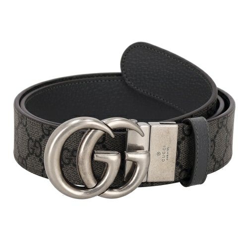 GUCCI グッチ ベルト ダブルGロゴ 2way リバーシブル リバーシブル レザー ベルト（ダブルG バックル）ブラック