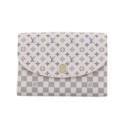 ルイヴィトン 二つ折り財布 ダミエ･アズール ポルトモネ・ロザリ ホワイト LOUIS VUITTON M25745