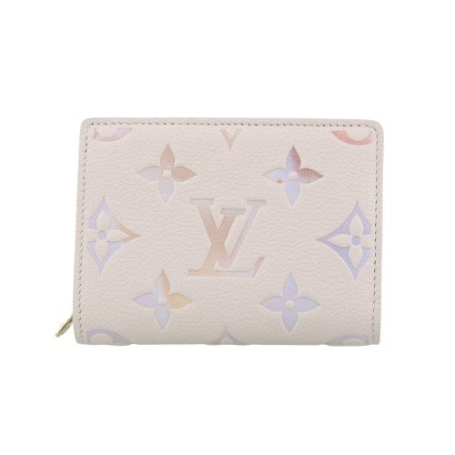 ルイヴィトン 二つ折り財布 モノグラム･アンプラント ポルトフォイユクレア ベージュ LOUIS VUITTON M25595 ドリームベージュ