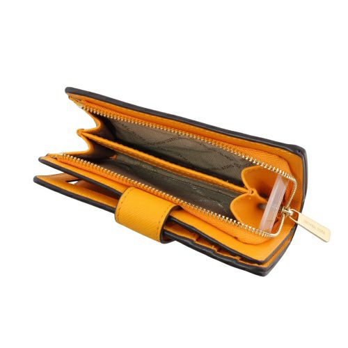 マイケルコース 二つ折り財布 レディース ジェット セット トラベル レザー ビルフォールド ジップ コインウォレット オレンジ MICHAEL KORS 35F7GTVF2L POP ORANGE