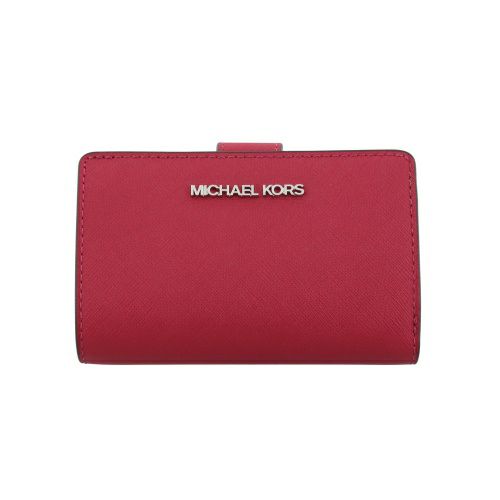 マイケルコース 二つ折り財布 レディース JET SET TRAVEL ビルフォールド コンチネンタル ウォレット ミディアム レッド MICHAEL KORS 35R4STVF6L DK RASPBERRY
