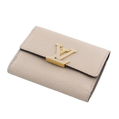 ルイヴィトン 三つ折り財布 トリヨン ポルトフォイユカプシーヌ XS ベージュ LOUIS VUITTON M68747 ガレ
