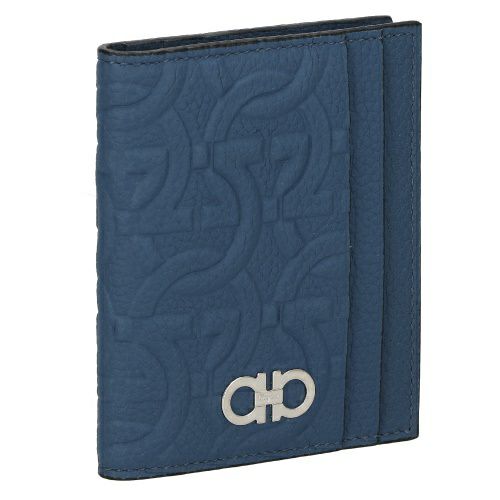 フェラガモ カードケース メンズ ガンチーニ ブルー Ferragamo 661077 DENIM