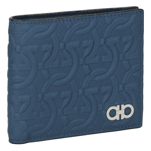 フェラガモ 二つ折り財布 メンズ ガンチーニ ブルー Ferragamo 661078 DENIM