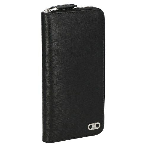 フェラガモ 長財布 メンズ ガンチーニ ブラック Ferragamo 661074 NE/RD