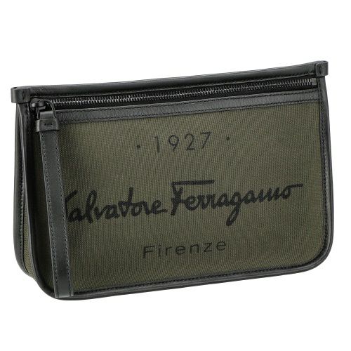 フェラガモ クラッチバッグ セカンドバッグ メンズ グリーン Ferragamo 240971 MS/NE
