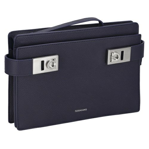 フェラガモ クラッチバッグ セカンドバッグ メンズ ネイビー Ferragamo 241251 MIDNI