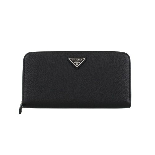 PRADA 黒 財布 PRADA - プラダ/PRADA 財布 メンズ 型押しカーフスキン 二つ折り