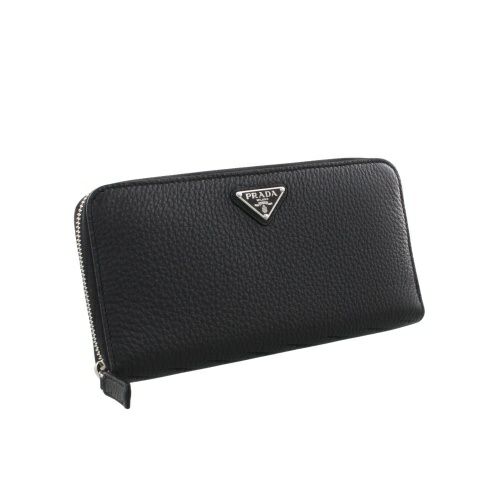 PRADA 長財布　ブラック プラダ 長財布 財布 レディース SAFFIANO TRIANG 三角ロゴ