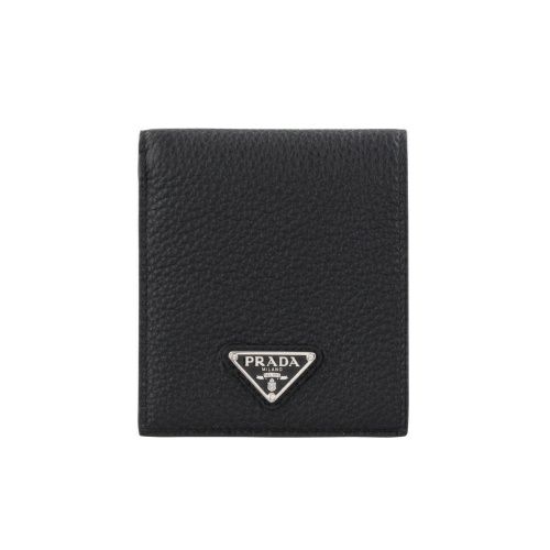 プラダ 二つ折り財布 メンズ トライアングルロゴ ブラック PRADA 2MO738 2E54 F0002 NERO