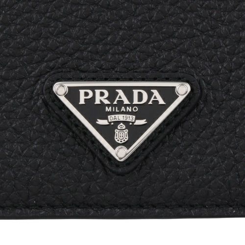 プラダ 二つ折り財布 メンズ トライアングルロゴ ブラック PRADA
