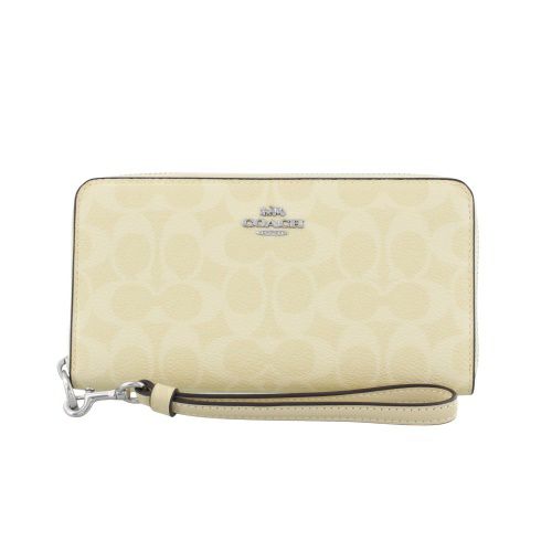 コーチ アウトレット 長財布 レディース ロング ジップ アラウンド ウォレット・シグネチャー キャンバス ベージュ COACH OUTLET CW778 SVMN0 SV/HAY