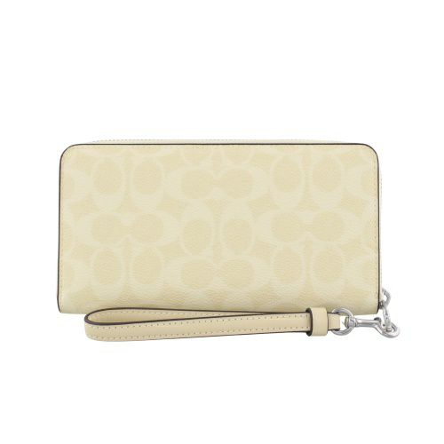 コーチ アウトレット 長財布 レディース ロング ジップ アラウンド ウォレット・シグネチャー キャンバス ベージュ COACH OUTLET CW778 SVMN0 SV/HAY