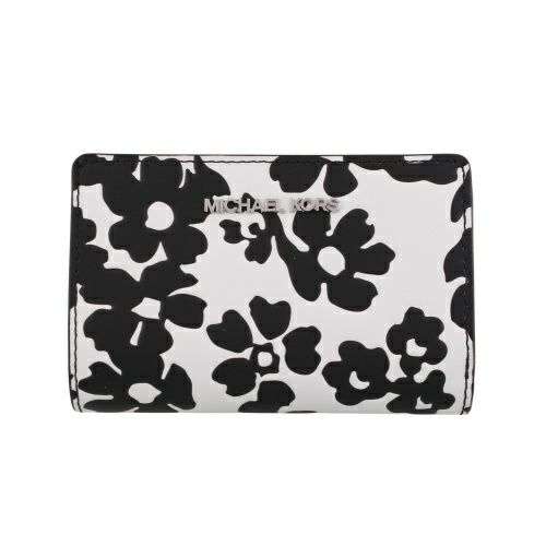 マイケルコース 二つ折り財布 レディース ジェット フローラル プリント ミディアム ビルフォールド BLACK MICHAEL KORS 35S5STVF6Y BLACK