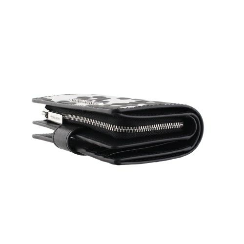 マイケルコース 二つ折り財布 レディース ジェット フローラル プリント ミディアム ビルフォールド BLACK MICHAEL KORS 35S5STVF6Y BLACK