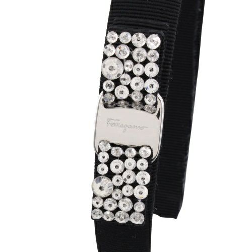 フェラガモ ヘアアクセサリー カチューシャ レディース ブラック Salvatore Ferragamo 347581 713034 NERO CRYSTAL PLD