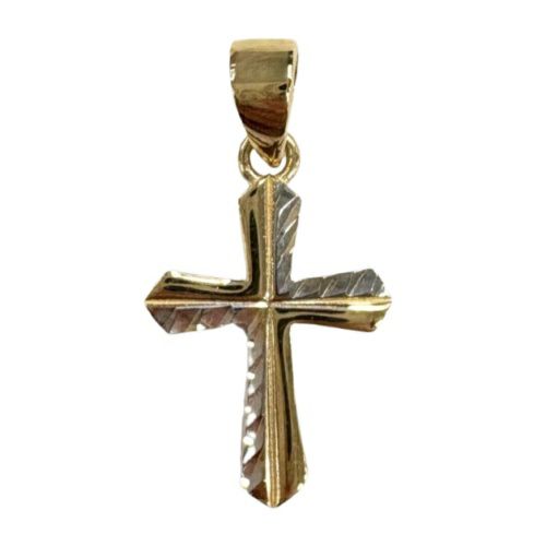 ペンダントトップ クロス K14YG/K14WG