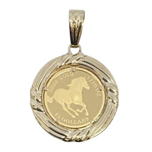 ペンダントトップ ホース 1/10oz K18/K24 コイン