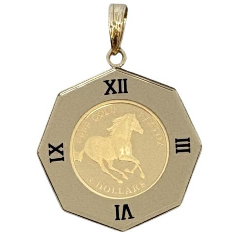 ペンダントトップ ホース 1/25oz K18/K24コイン