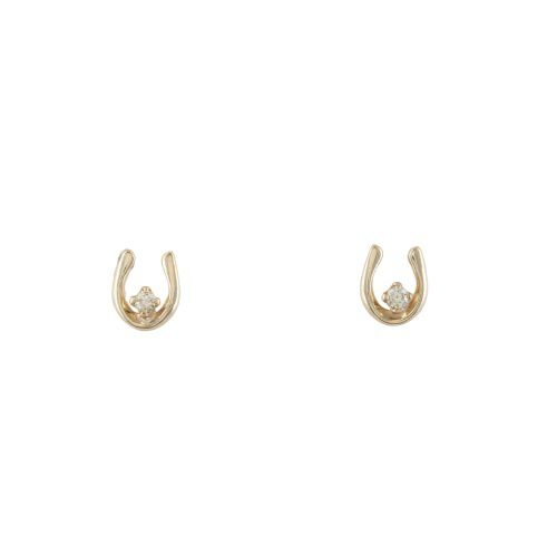 ピアス K10YG ダイヤモンド 0.02ct
