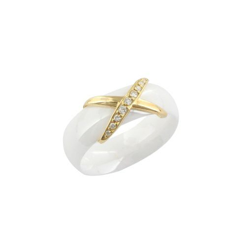 リング K18YGWH セラミック 13号