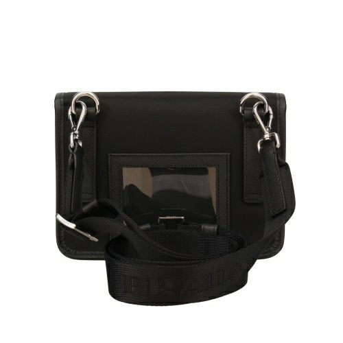 プラダ ショルダーバッグ メンズ TESSUTO+SAFFIANO ブラック PRADA 2ZH108 2DMH F0002 NERO